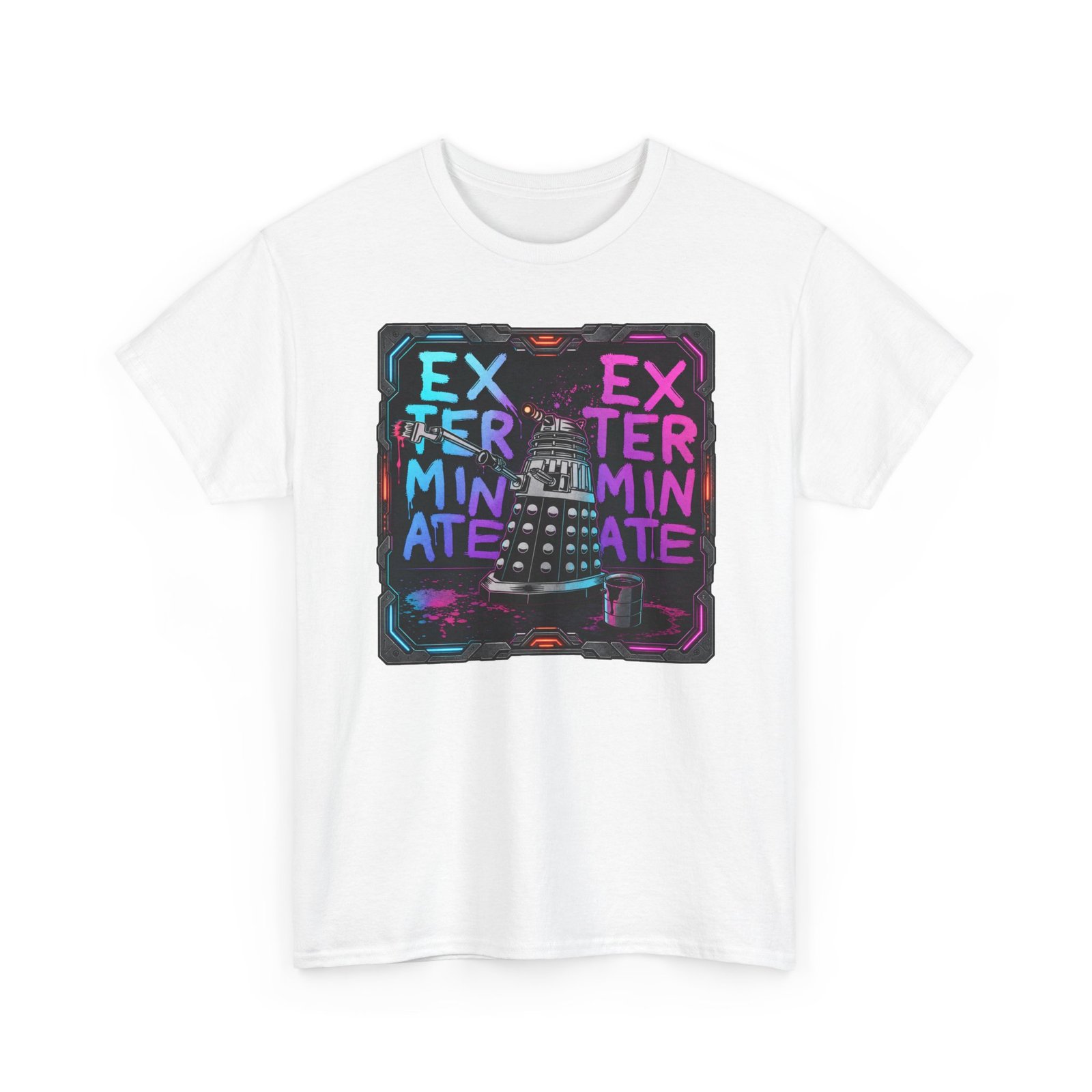 Exterminate! - Unisex T-Shirt – Retro Sci-Fi - Robot Graffiti Art