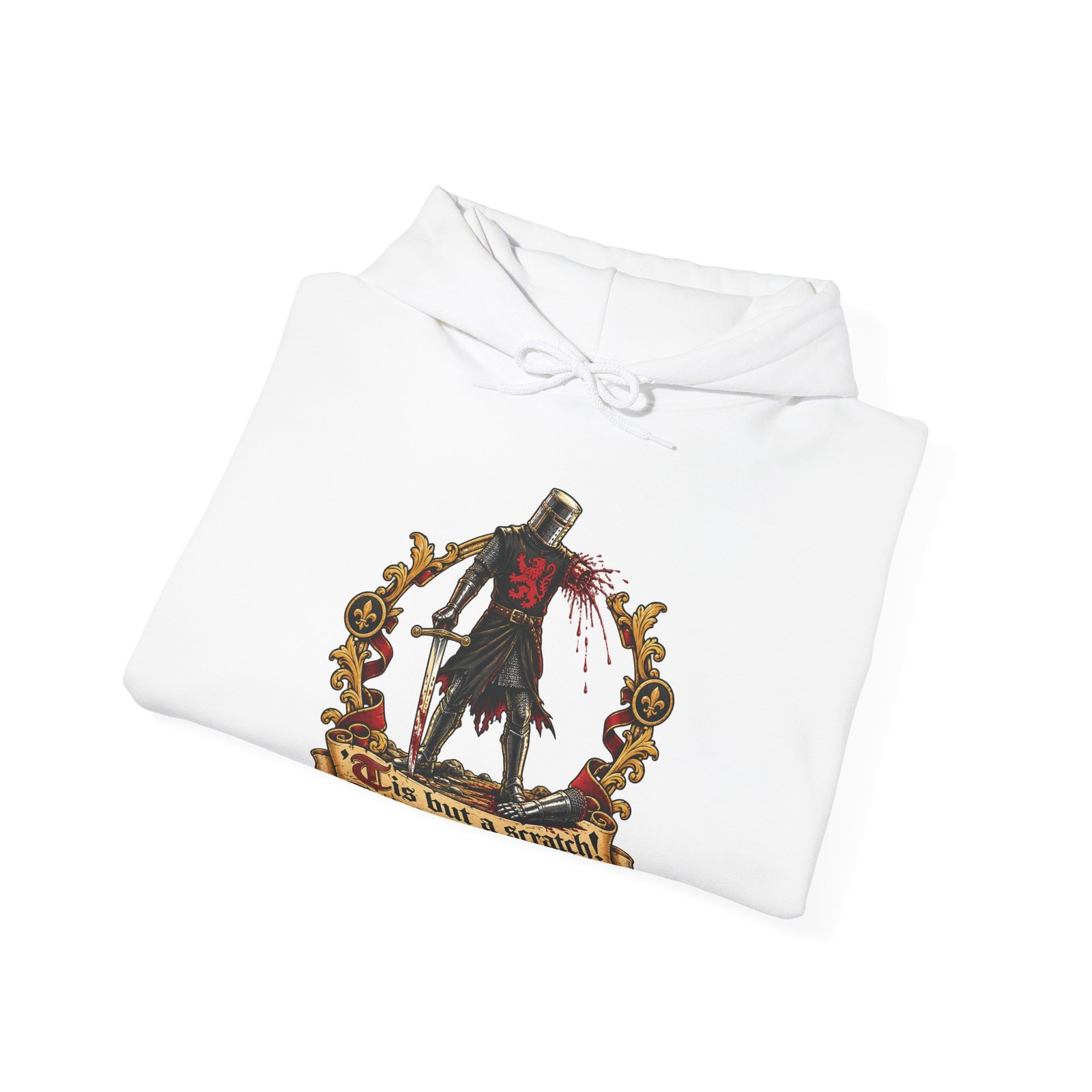 'Tis But A Scratch - Unisex Hoodie – Funny Monty Python - Black Knight - Image 5