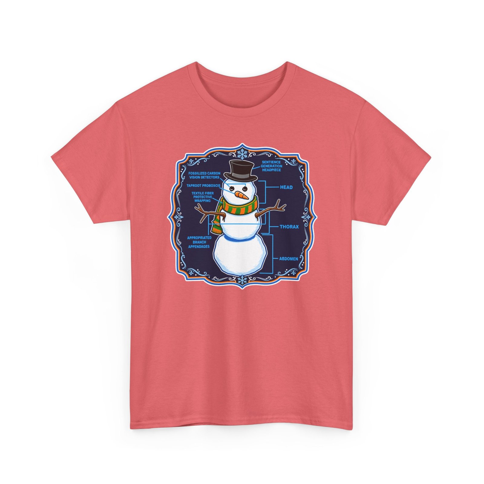 Snowman Anatomy - Unisex T-Shirt – Funny Christmas - Winter Science Diagram Tee - Image 17