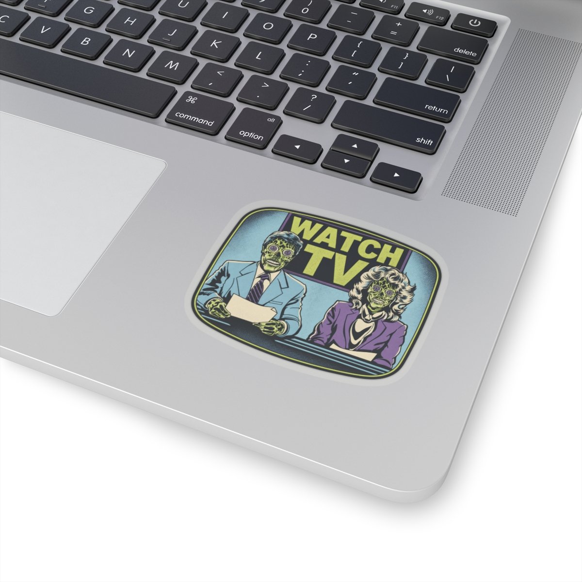 Watch TV - Indoor Sticker – They Live, Alien News - Retro Sci-Fi - Dystopian Decal - Image 11