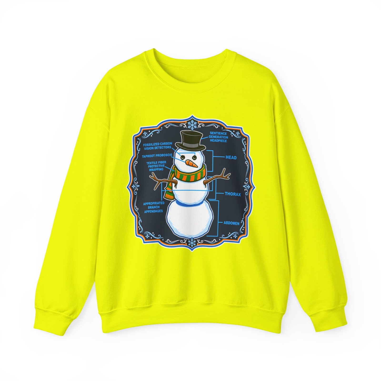 Snowman Anatomy - Unisex Sweatshirt – Funny Christmas - Science Diagram - Image 15