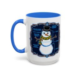 Snowman Anatomy - Color Accent Mug – Funny Christmas - Science Coffee Mug - Image 24
