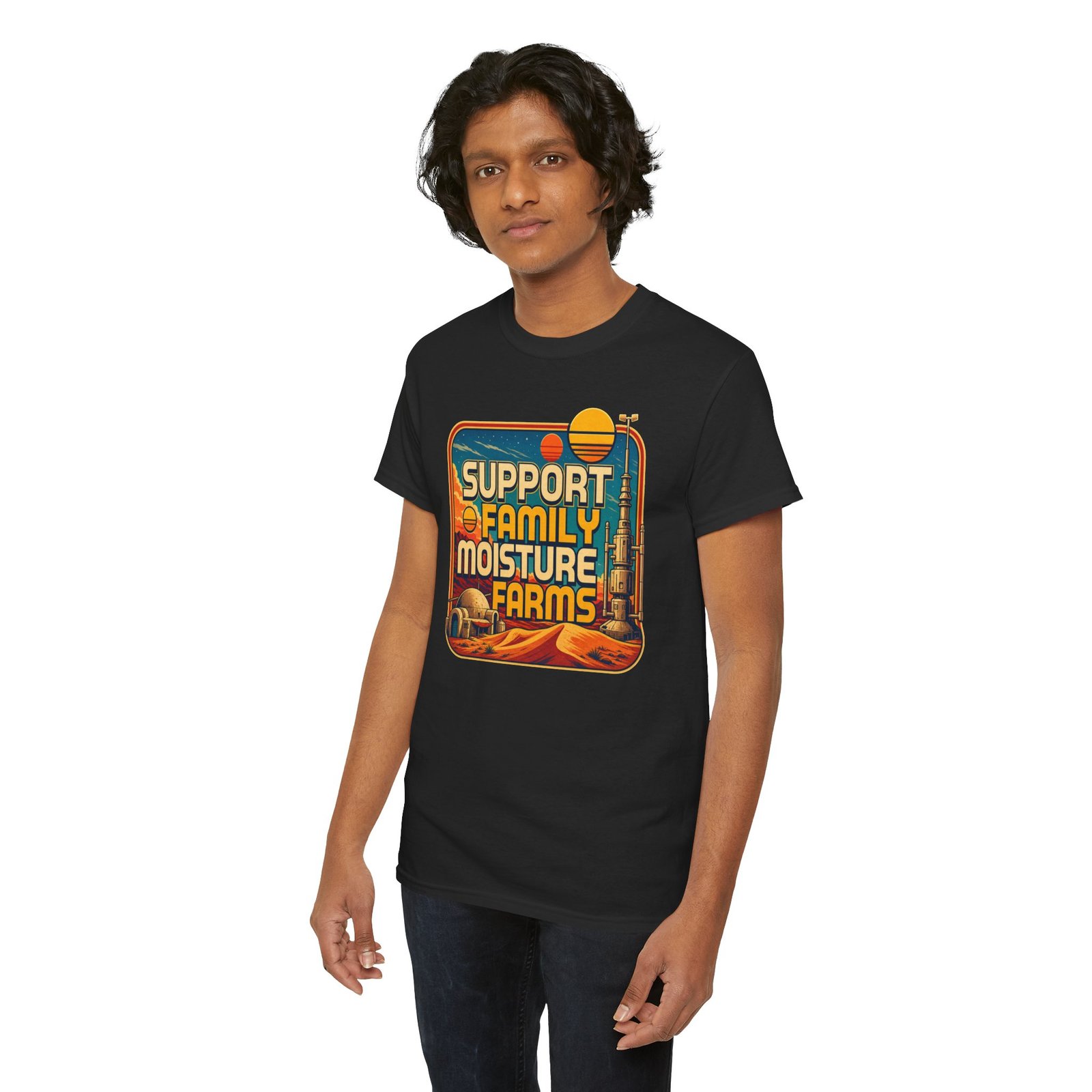 Support Family Moisture Farms - Unisex T-Shirt – Desert Roots, Galactic Pride - Image 5