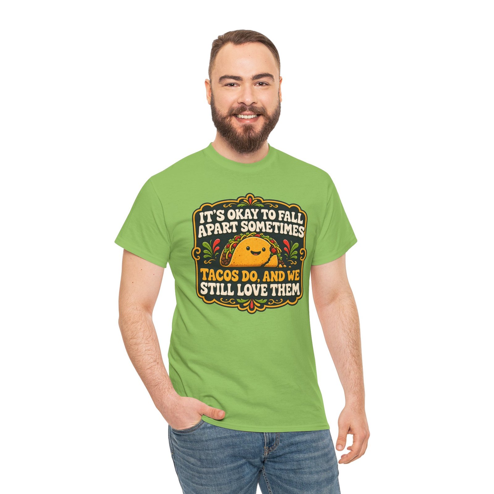 It's Okay to Fall Apart Sometimes - Unisex T-Shirt – Cute Taco - Inspirational - Image 7