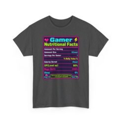 Gamer Nutrition Facts - Unisex T-Shirt – Powered by Snacks, Skill and Respawns - Image 15