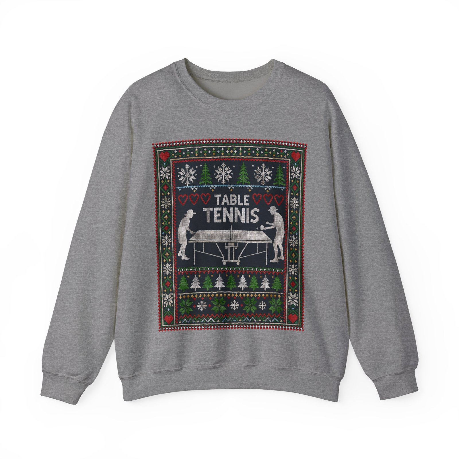 Table Tennis Ugly Christmas Sweatshirt – Serve Up the Holiday Spirit - Image 17