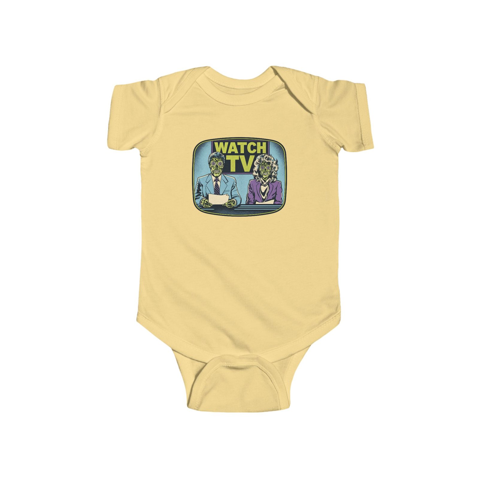 Watch TV - Baby Bodysuit – They Live, Alien News - Funny Retro Sci-Fi - Image 5