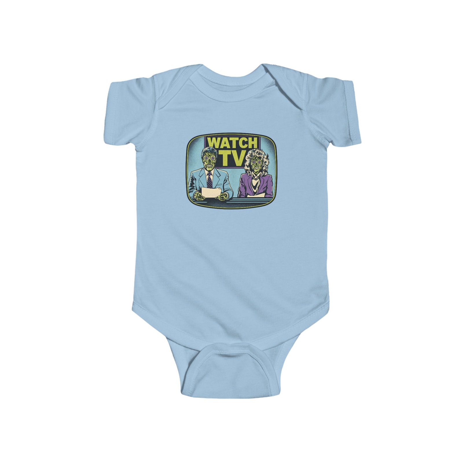 Watch TV - Baby Bodysuit – They Live, Alien News - Funny Retro Sci-Fi - Image 6