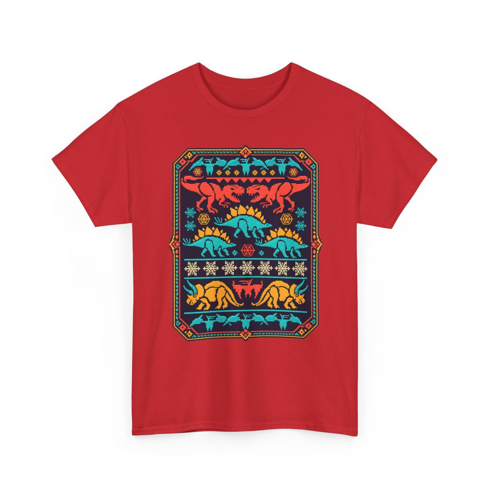 Dino-Mite Christmas - Unisex T-Shirt – Funny Dinosaur - Ugly Christmas Sweater - Image 20