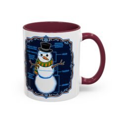 Snowman Anatomy - Color Accent Mug – Funny Christmas - Science Coffee Mug - Image 13