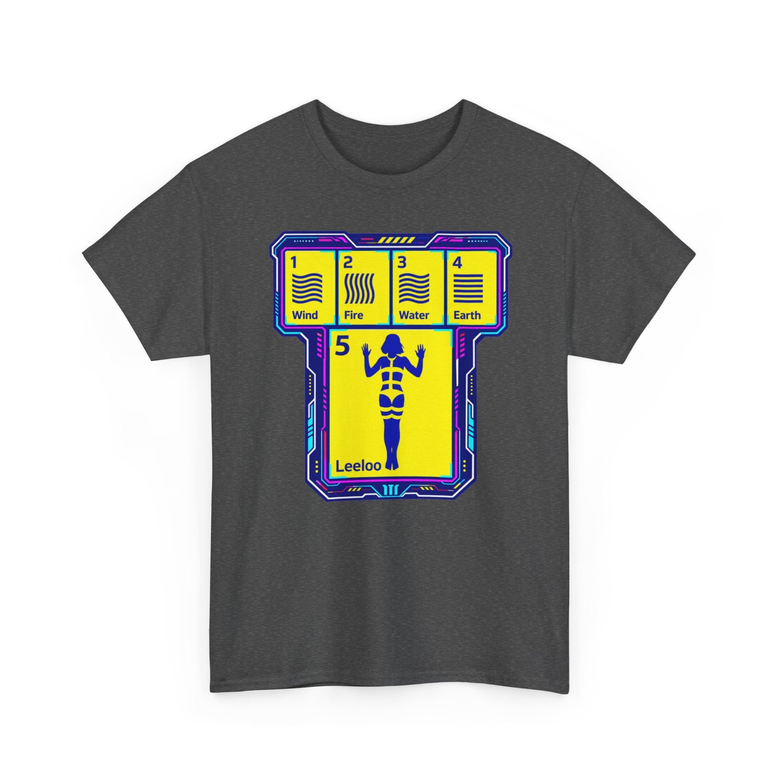 Fifth Element Chart - Unisex T-Shirt – Wind, Water, Fire, Earth... and Leeloo - Image 16
