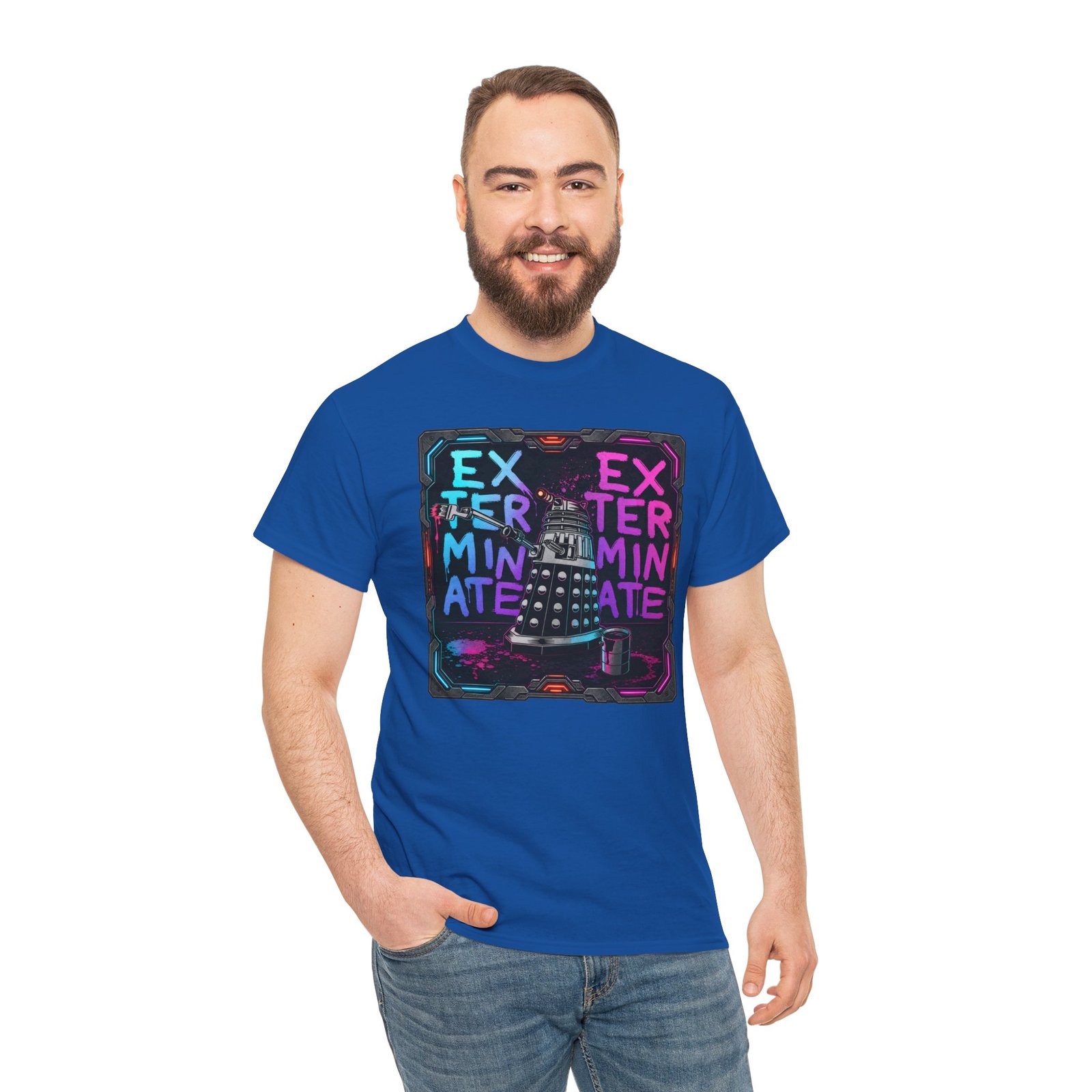 Exterminate! - Unisex T-Shirt – Retro Sci-Fi - Robot Graffiti Art - Image 15