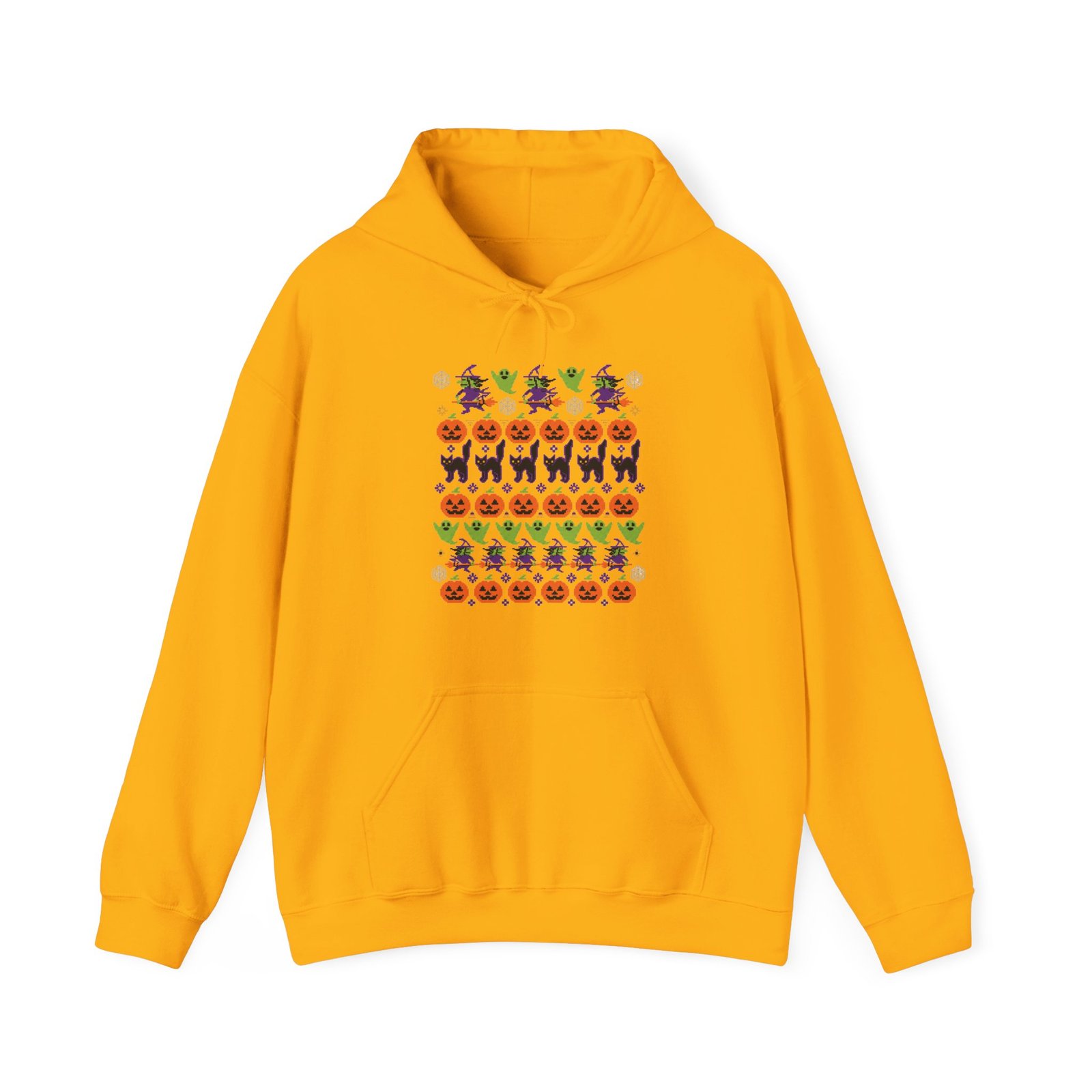 Halloween Ugly Sweater - Unisex Hoodie – Spooky Season Full Pattern Graphic Hoodie - Image 15