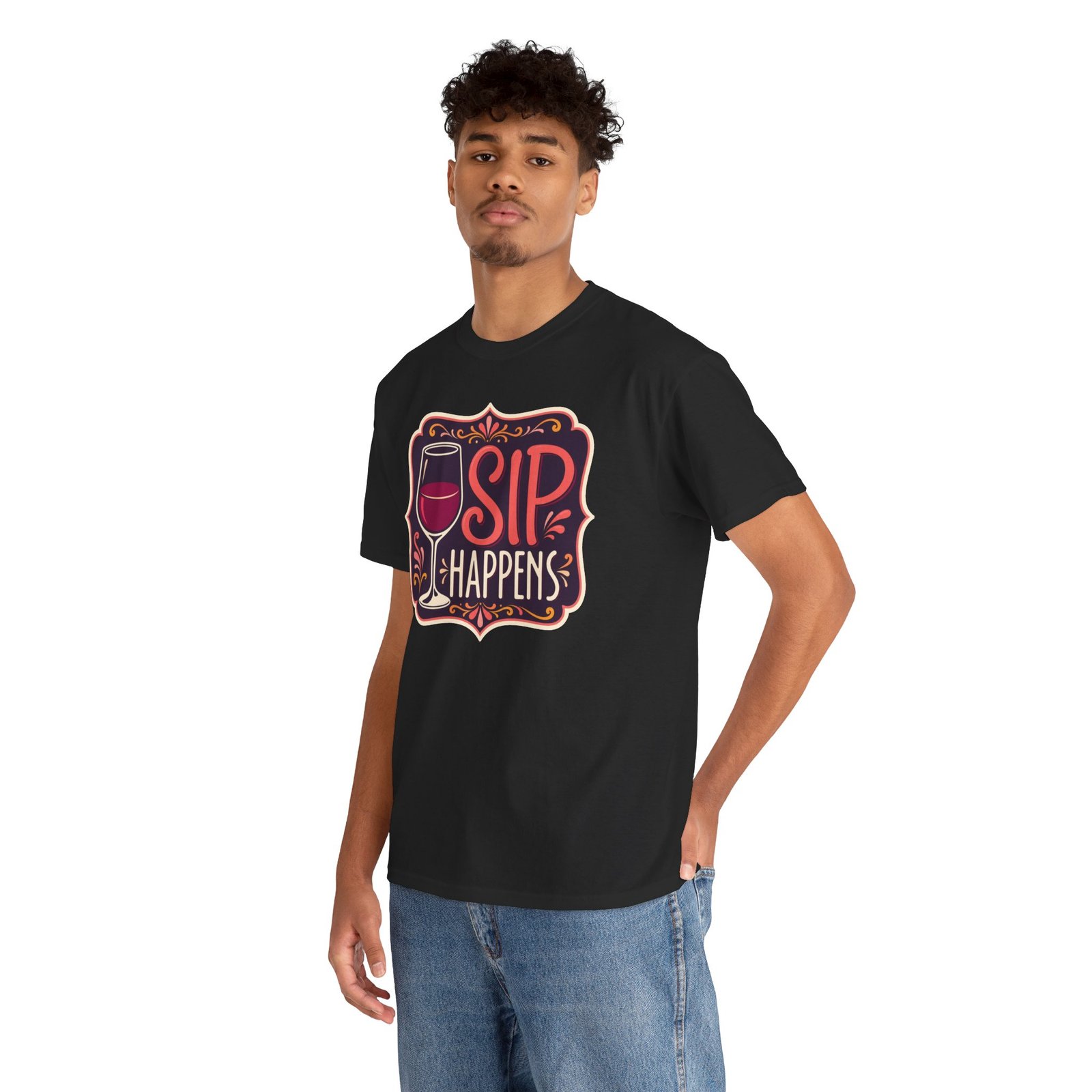 Sip Happens - Unisex T-Shirt – Funny Wine Lover - Red Wine Pun Tee - Image 8