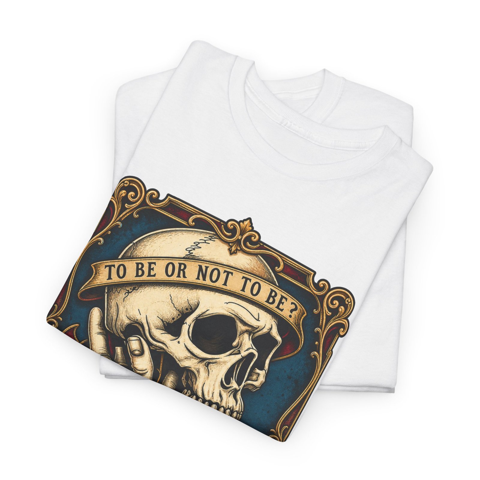 To Be or Not To Be - Unisex T-Shirt – Shakespeare Hamlet Skull - Image 3