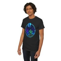 Reach for the Cookie - Unisex T-Shirt – Cute Green Space Creature - Floating Cookie - Image 5