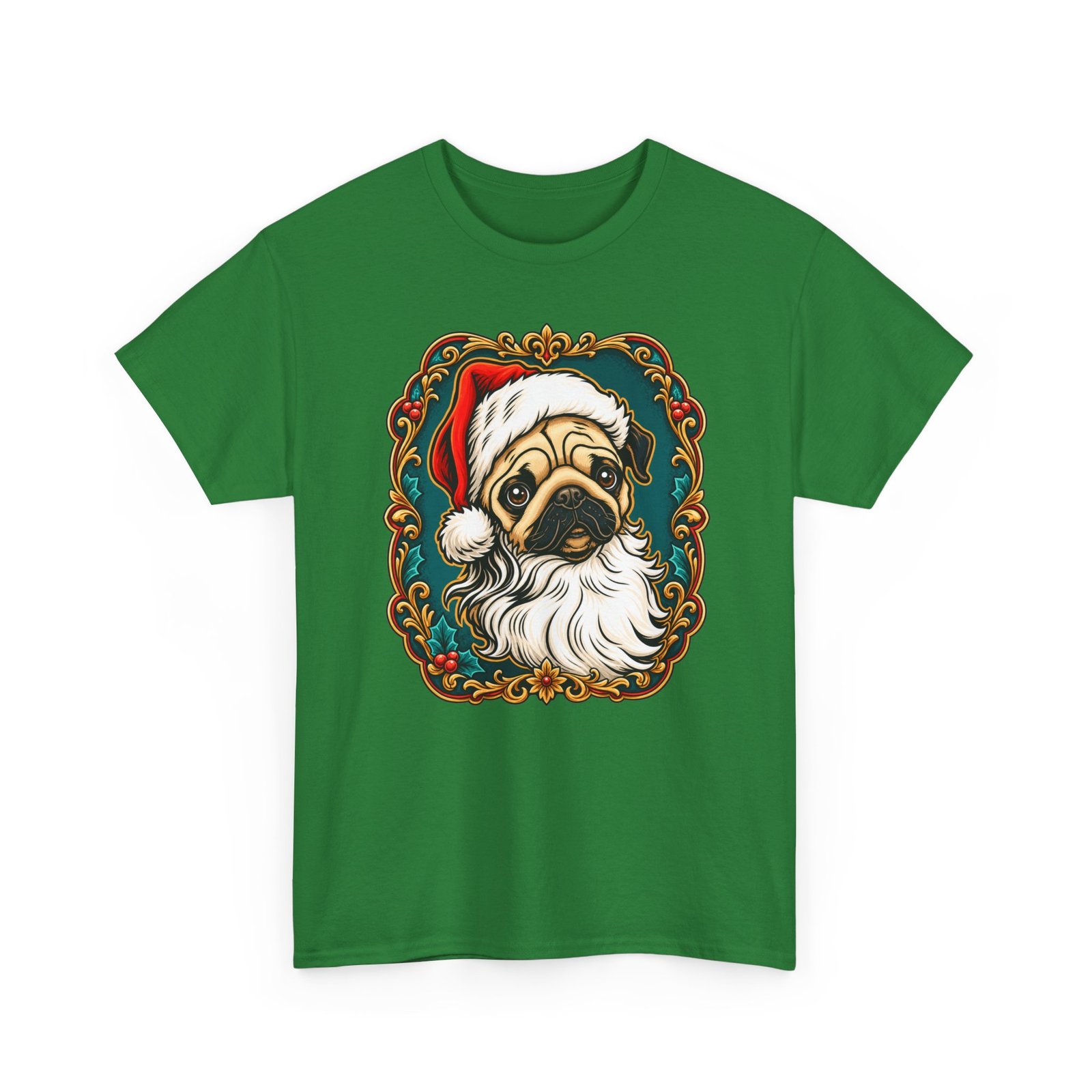 Pug Santa - Unisex T-Shirt – Funny Christmas Pug - Dog Lover Holiday - Image 12