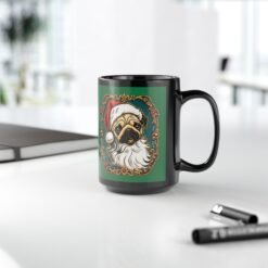 Pug Santa - Black Mug – Funny Christmas Pug - Dog Lover - Image 11