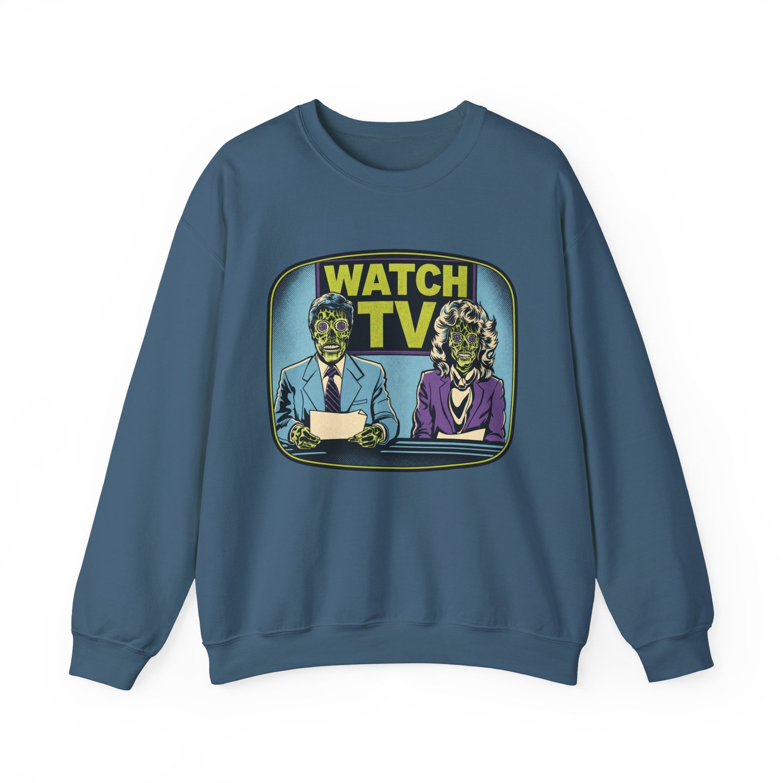 Watch TV - Unisex Sweatshirt – They Live, Alien News - Retro Sci-Fi - Dystopian - Image 19
