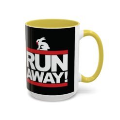 Run Away! Killer Rabbit – Color Accent Mug – Monty Python – Retro Hip-Hop Style - Image 19