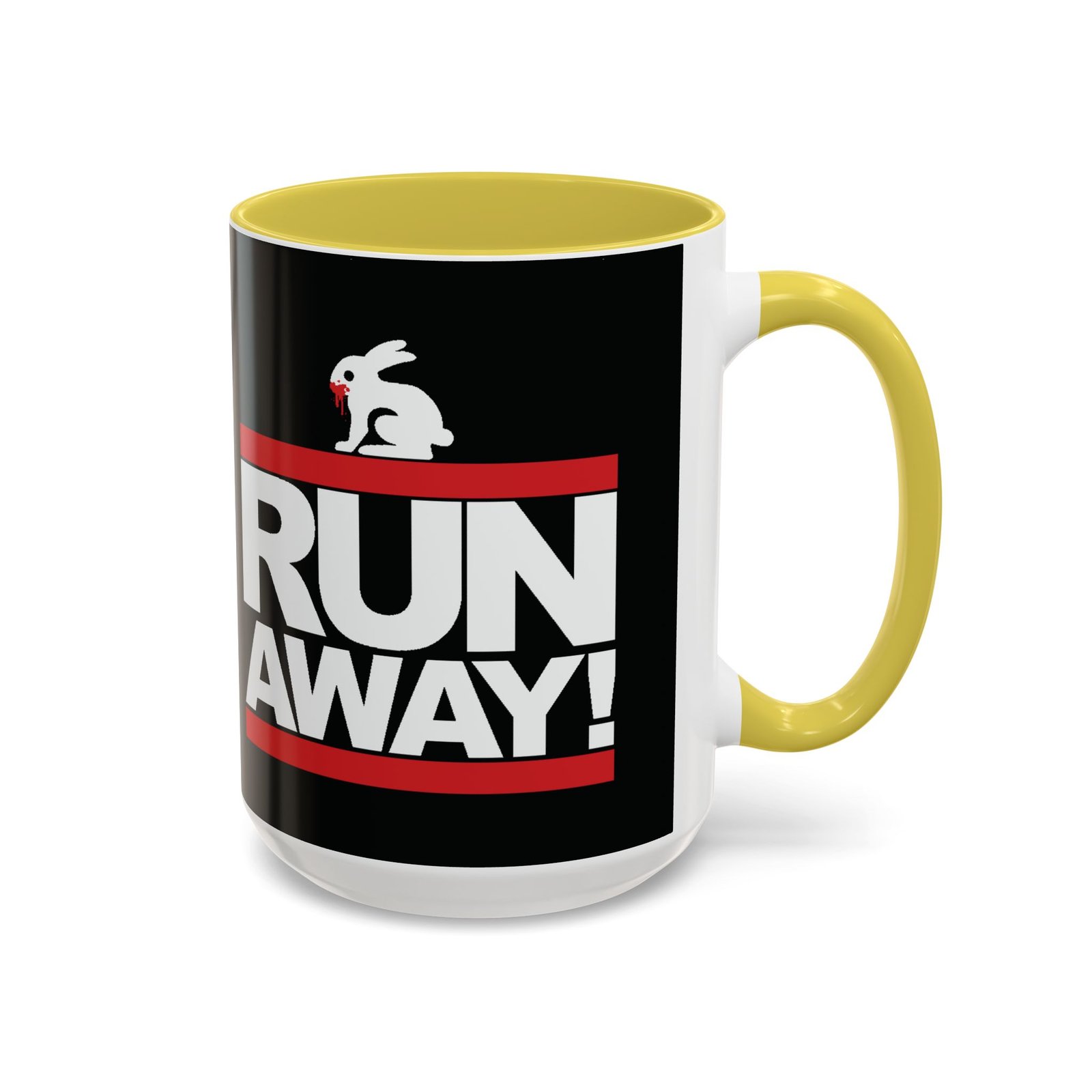 Run Away! Killer Rabbit – Color Accent Mug – Monty Python – Retro Hip-Hop Style - Image 19
