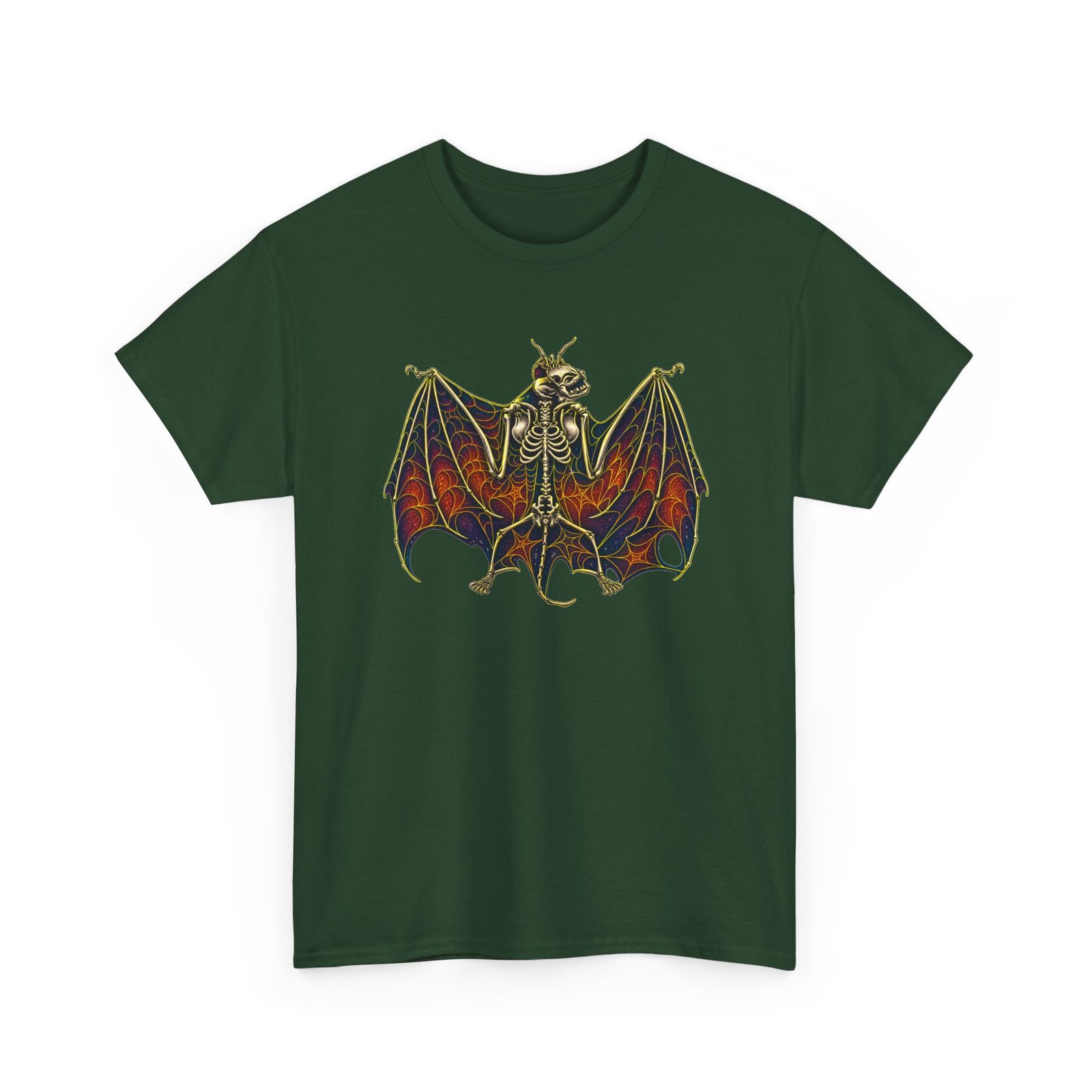 Spider Bat – Unisex T-Shirt – Gothic Skeleton Bat and Spiderweb - Image 13