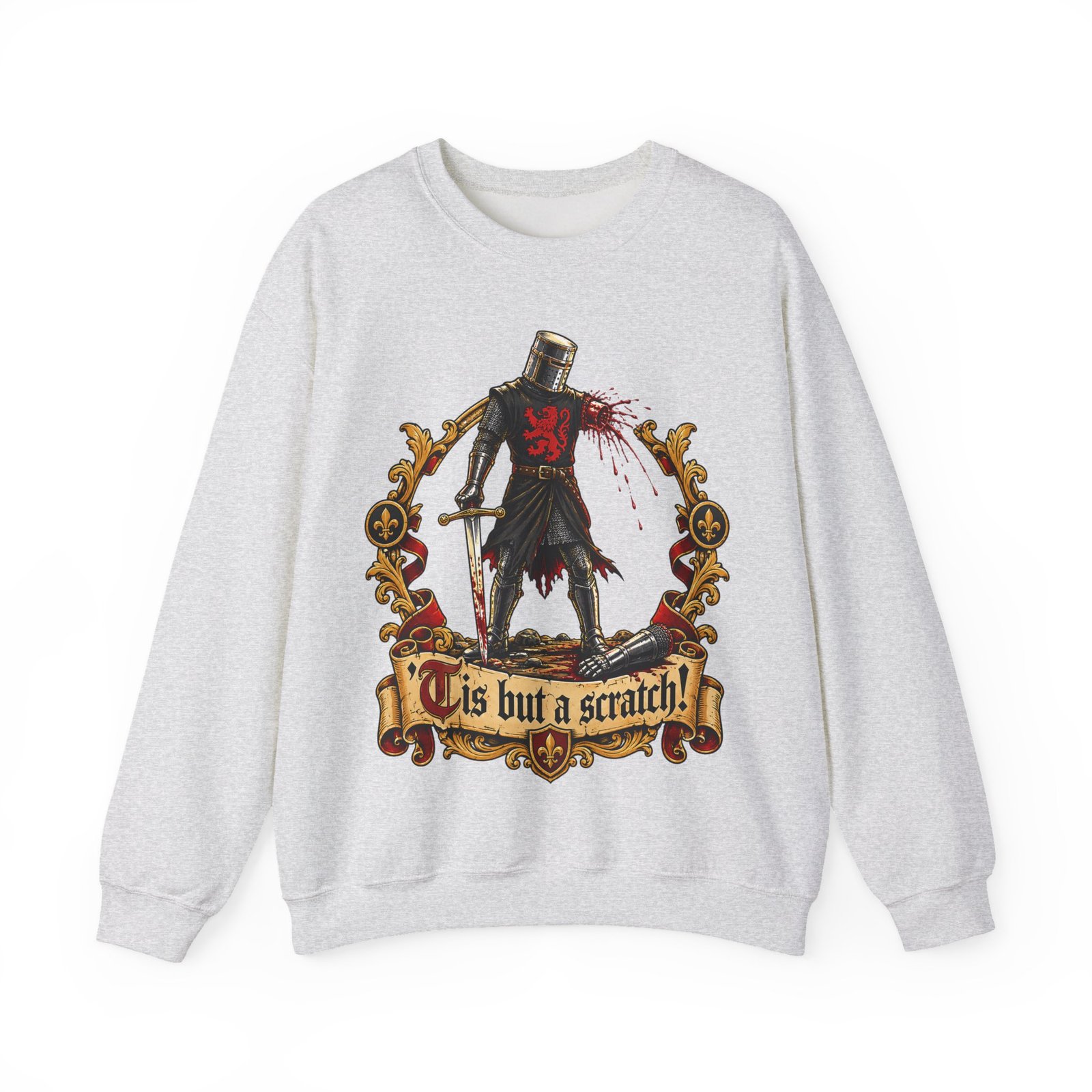 'Tis But A Scratch - Unisex Sweatshirt – Funny Monty Python Black Knight - Image 14