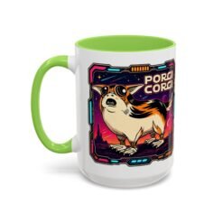 Porgi Corgi Color Accent Mug – Sip with Galactic Cuteness - Image 36