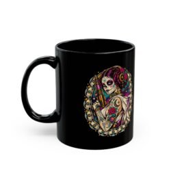 Alternative view of Sugar Skull Princess - Black Mug – Floral Tattoo Art -  Cosmic Royalty